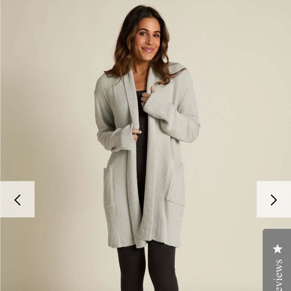 FacePlant Dreams Women’s S/M Fog Gray Bamboo Plush Long Cardigan Sweater